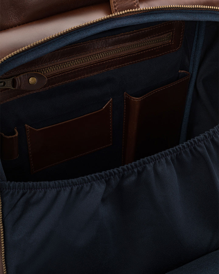 Leder Rolltop Rucksack Norman