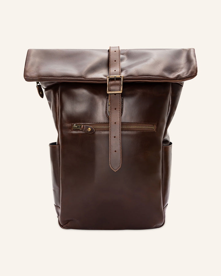 Leder Rolltop Rucksack Norman