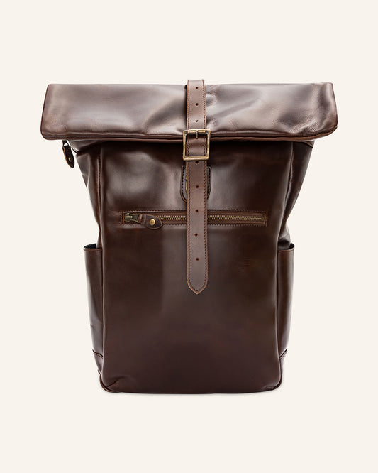 Leder Rolltop Rucksack Norman