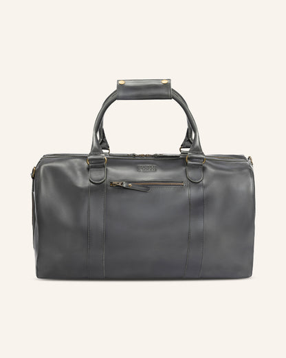Leder Weekender Willow Anthracite | Gelb