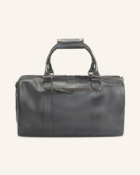 Leder Weekender Willow Anthracite | Gelb