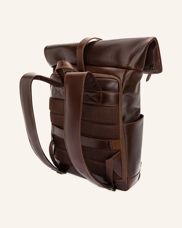 Leder Rolltop Rucksack Norman