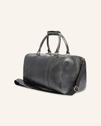 Leder Weekender Willow Anthracite | Gelb