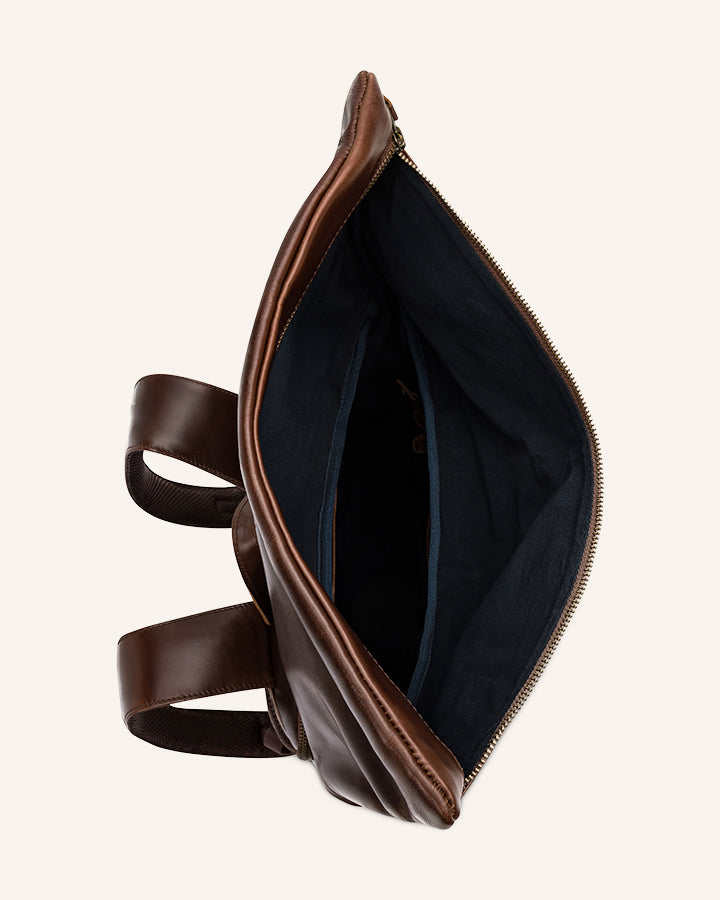 Leder Rolltop Rucksack Norman