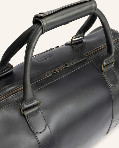 Leder Weekender Willow Anthracite | Gelb