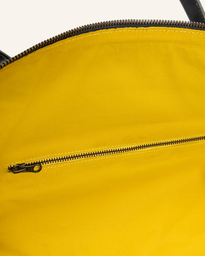 Leder Weekender Willow Anthracite | Gelb