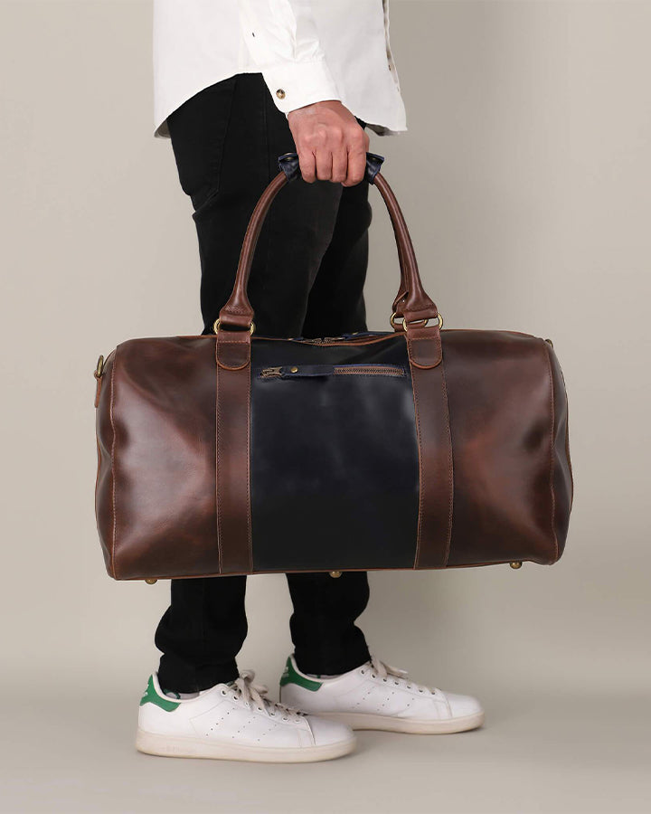 Leder Weekender Willow Mixmatch | Blau